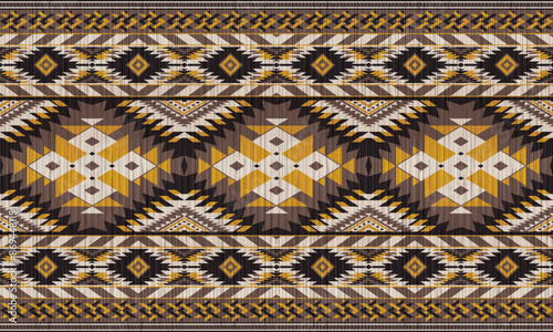American tribal ethnic native pattern.Traditional Navajo,Aztec,Apache,Southwest and Mexican style fabric pattern.Abstract vector motifs pattern.For fabric,clothing,blanket,carpet,woven,wrap,decoration