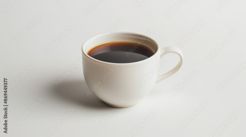 Product photo of white coffee cup with coffee isolated on white background. Product photo of white coffee cup with coffee isolated on white background.