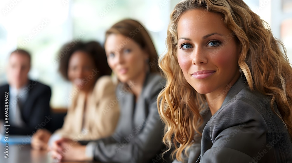 Portrait of a confident office employee in a meeting background Portrait of a confident office employee in a meeting background