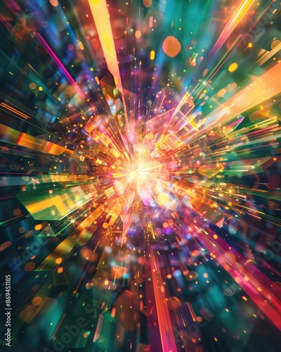 Glitchy Exploding Star Digital Art