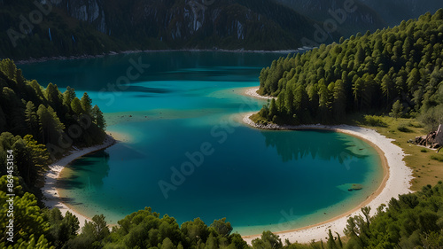 lake in the mountains, ai generated © VitorCosta