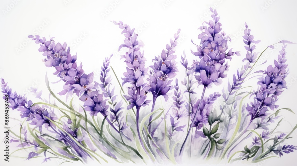 Naklejka premium lavender flowers isolated on white