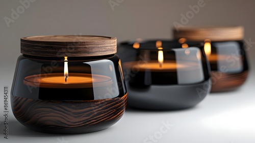 Portrait of serene candles in a jar background 