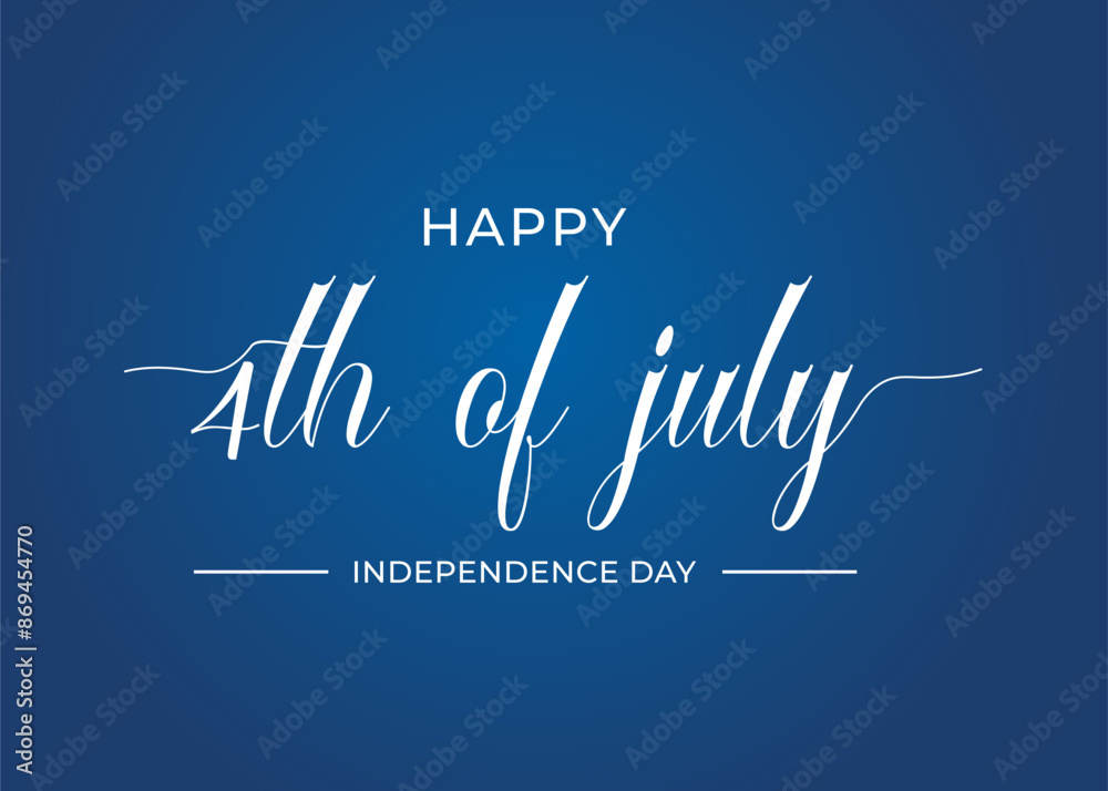 Modern 4th of july Independence day handwritten typography sparkle firework text USA blue background banner Modern 4th of july Independence day handwritten typography sparkle firework text USA blue background banner