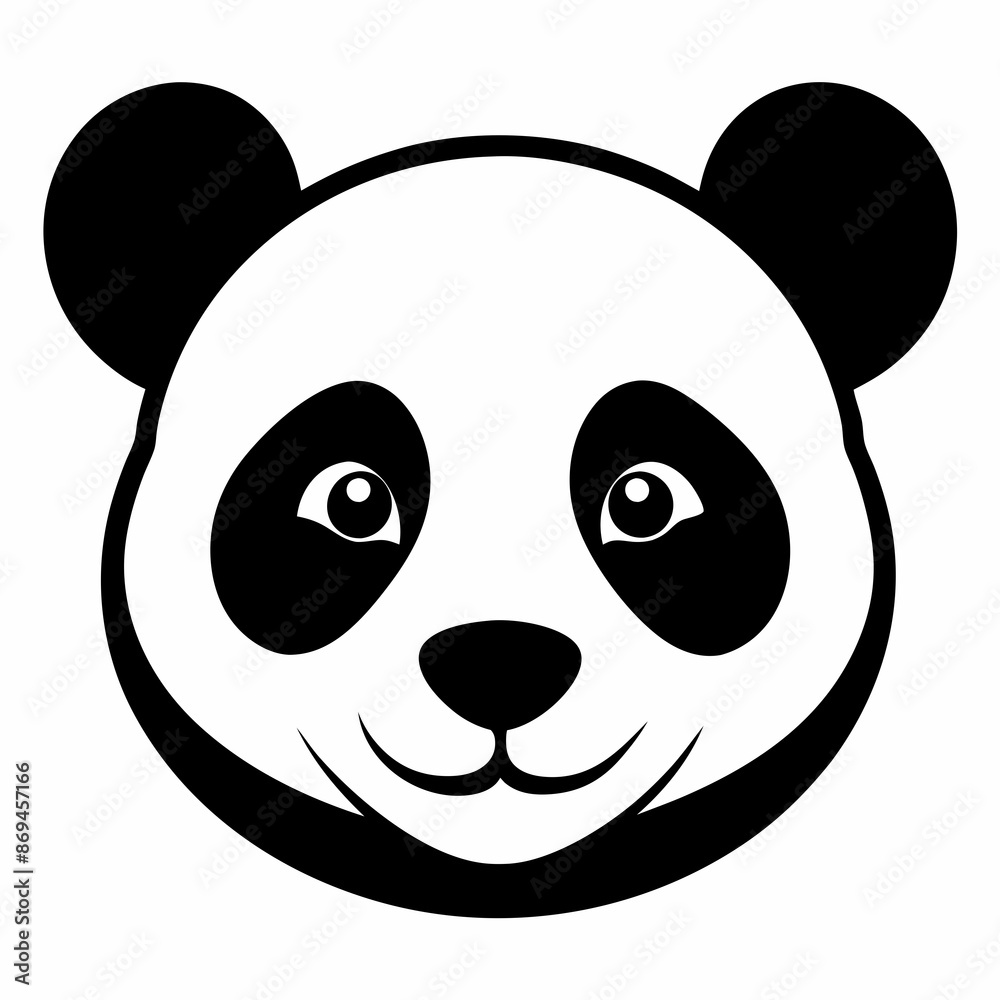 Silhouette of panda head vector illustration Silhouette of panda head vector illustration