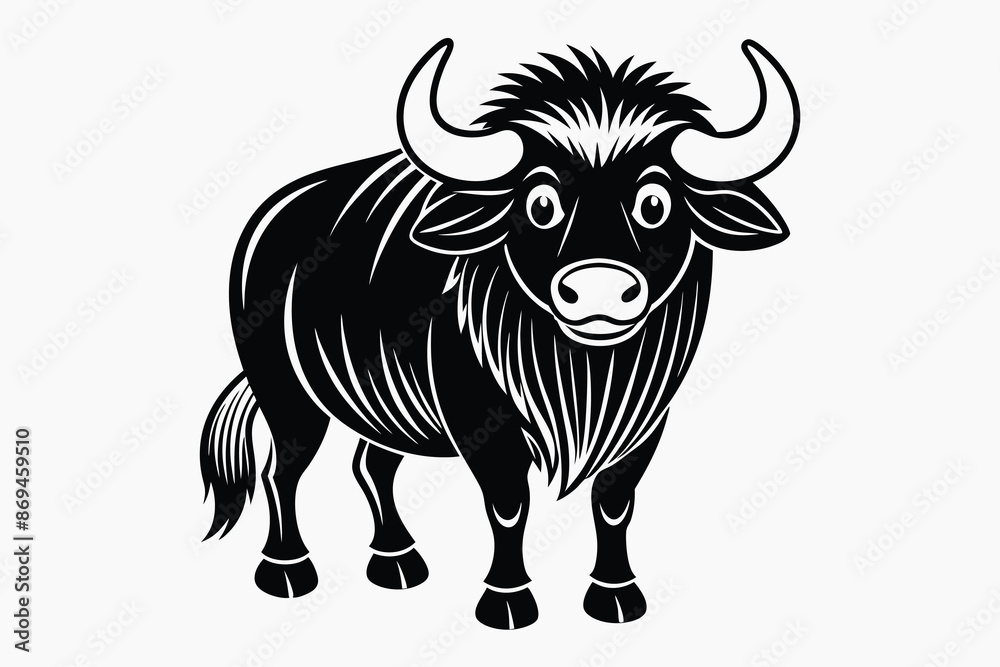 draw a simple cartoon buffalo isolated A.eps draw a simple cartoon buffalo isolated A.eps