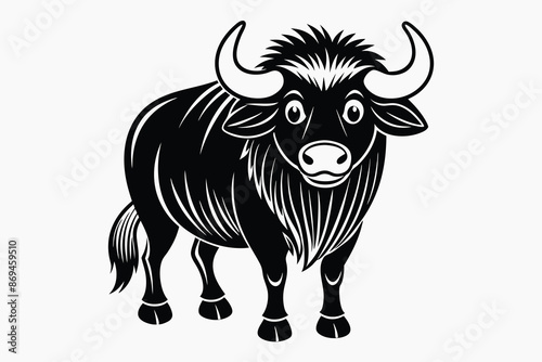 Wallpaper Mural draw a simple cartoon buffalo isolated A.eps Torontodigital.ca