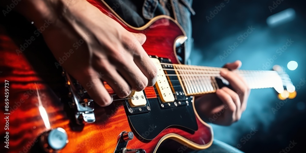 Obraz premium Guitarist Playing Electric Guitar