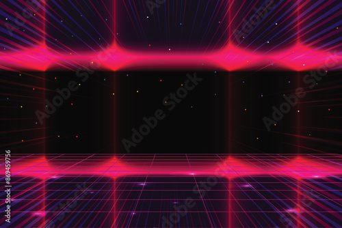 Obraz na plátně Retro Futurism Sci-Fi Background