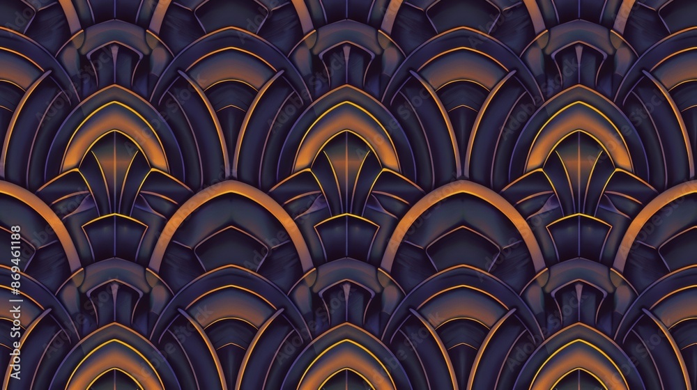 art deco seamless, geometric design with a subtle gradient in the background