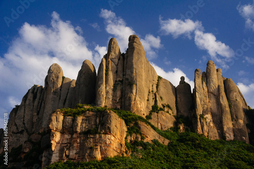 Montserrat north face seen from the Can Maçana road to  monastery (Barcelona province, Catalonia, Spain) photo