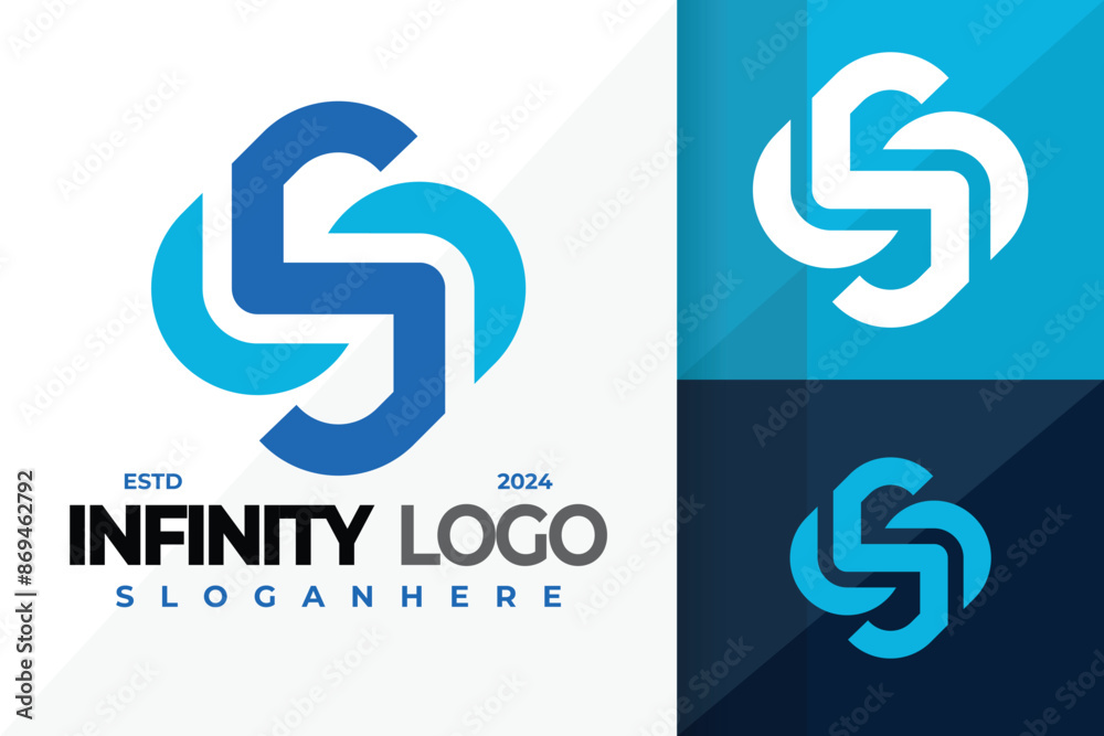 S Letter Infinity Logo design vector symbol icon illustration S Letter Infinity Logo design vector symbol icon illustration