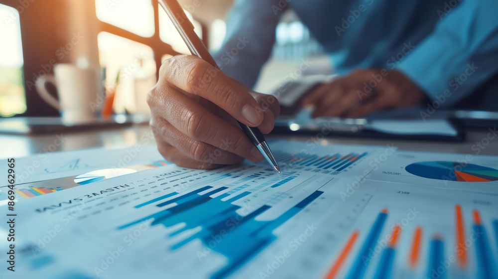 Close-up of financial analysis graphs and data Close-up of financial analysis graphs and data