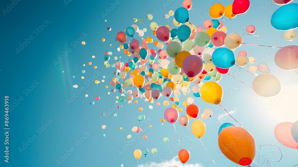 Balloons rising gently against a clear sky, their bright colors standing out vividly in the sunlight. With each balloon carrying hopes and dreams. Balloons rising gently against a clear sky, their bright colors standing out vividly in the sunlight. With each balloon carrying hopes and dreams.