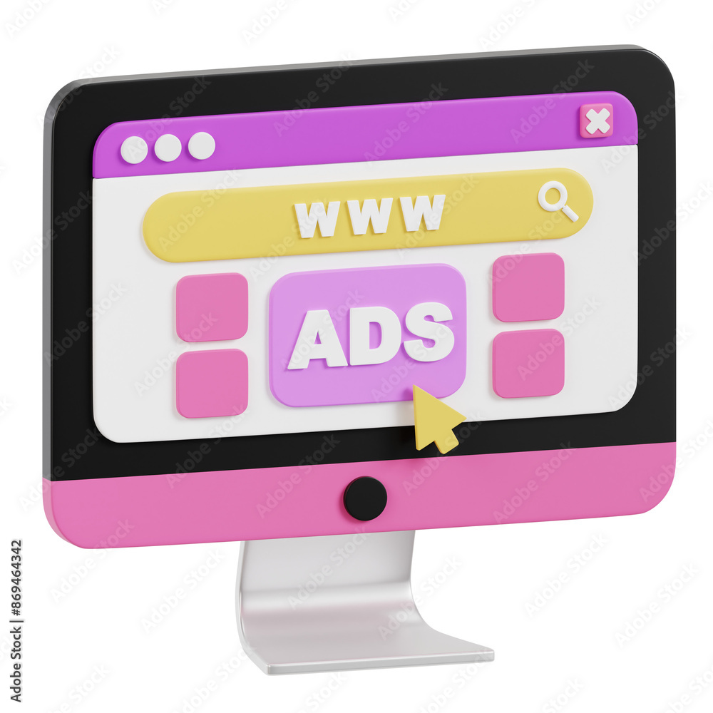 Web Ads 3D illustration
