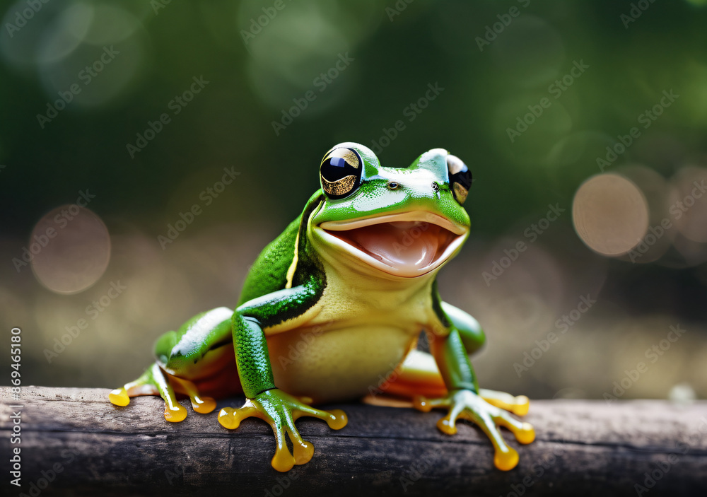 Naklejka premium green tree frog