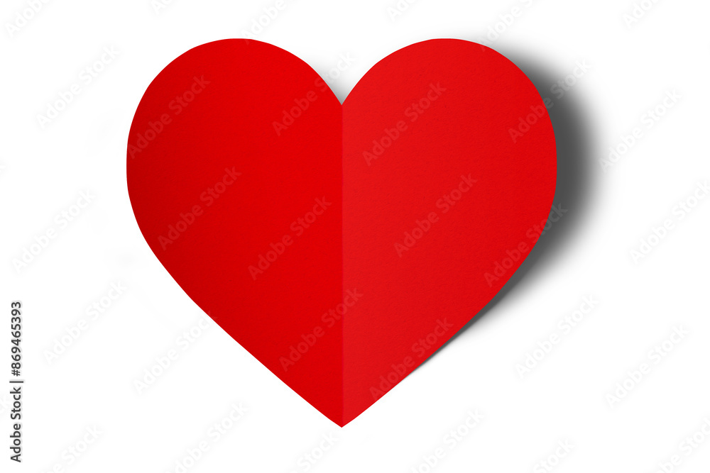 © คเณศ จันทร์งาม - Red origami paper heart isolated on transparent background.