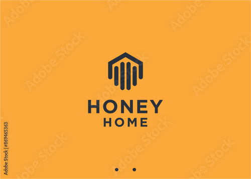 honey house logo design vector silhouette illustration