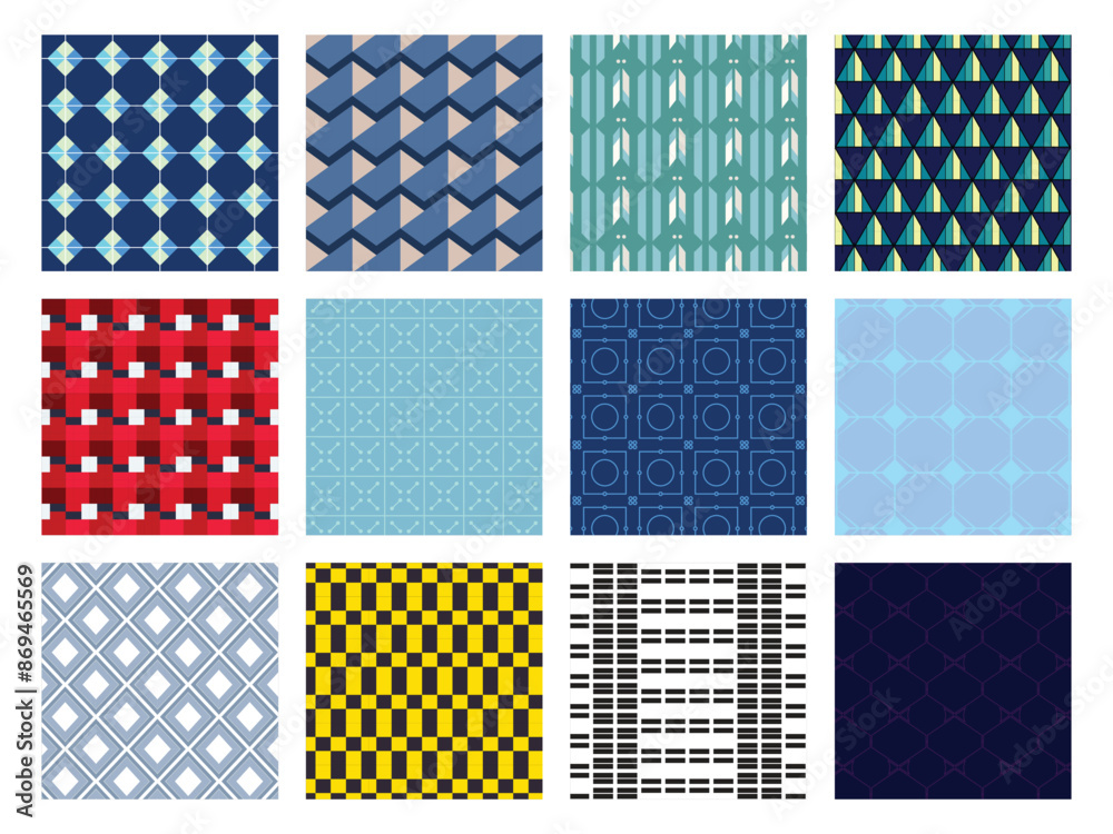 12 Pattern geometric designs bundle. 12 Pattern geometric designs bundle.