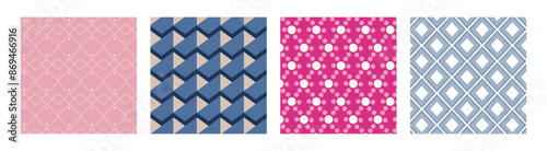4 Pattern geometric designs bundle.