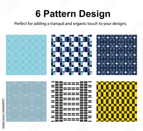 6 Pattern geometric designs bundle.