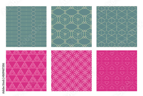 6 Pattern geometric designs bundle.