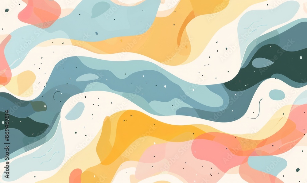 Pastel color abstract shapes pattern
