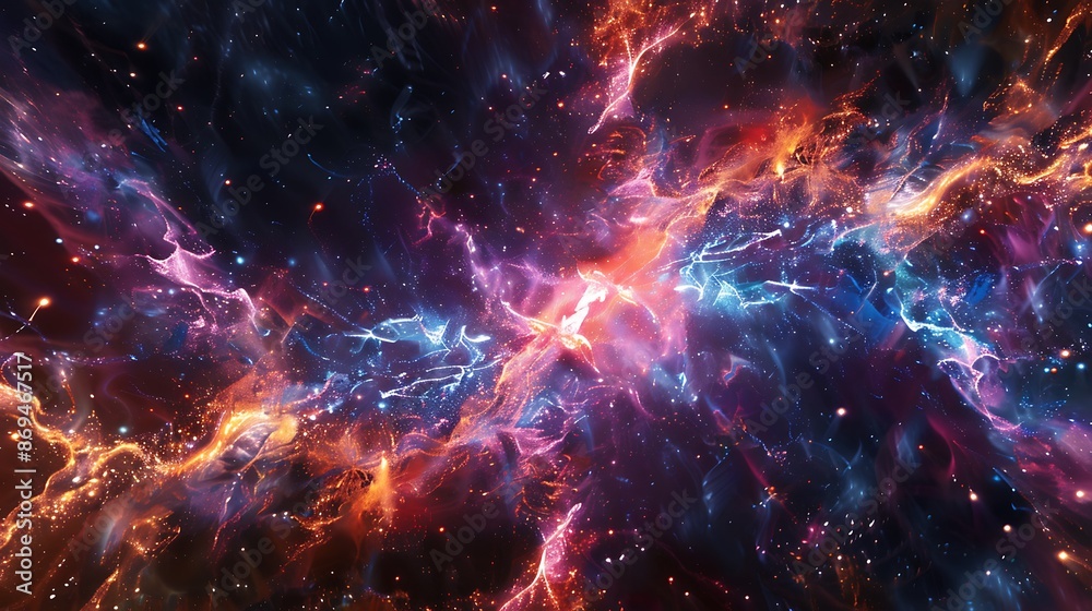 Mesmerizing patterns of radiant lines representing the rhythmic flow of electric currents amidst the cosmic tapestry of the universe. Mesmerizing patterns of radiant lines representing the rhythmic flow of electric currents amidst the cosmic tapestry of the universe.