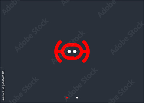 letter h with robot logo design vector silhouette illustration