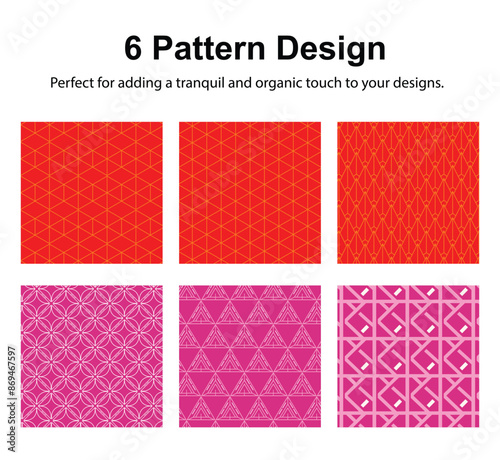 6 Pattern geometric designs bundle.