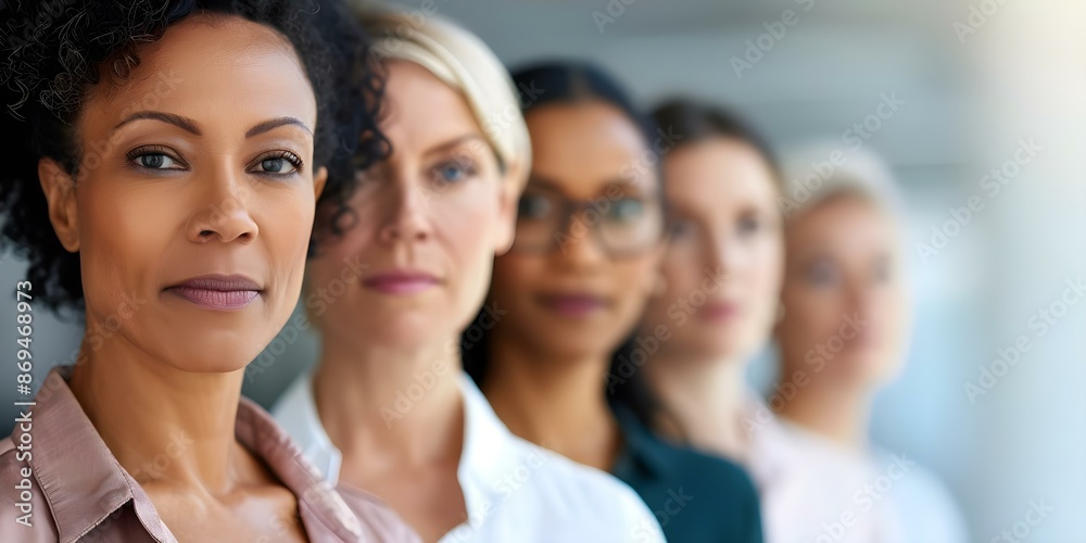 Empowering Image of Diverse Group of Confident Women Standing Together. Concept Female Empowerment, Diversity Representation, Confident Women, Group Photoshoot, Standing Strong Empowering Image of Diverse Group of Confident Women Standing Together. Concept Female Empowerment, Diversity Representation, Confident Women, Group Photoshoot, Standing Strong