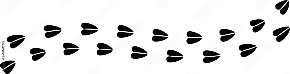 Paw vector foot trail print. Pattern animal tracks isolated on white background. Black silhouette of a paw print, isolated vector icon Illustration. Paw vector foot trail print. Pattern animal tracks isolated on white background. Black silhouette of a paw print, isolated vector icon Illustration.
