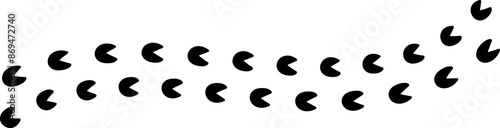 Paw vector foot trail print. Pattern animal tracks isolated on white background. Black silhouette of a paw print, isolated vector icon Illustration.