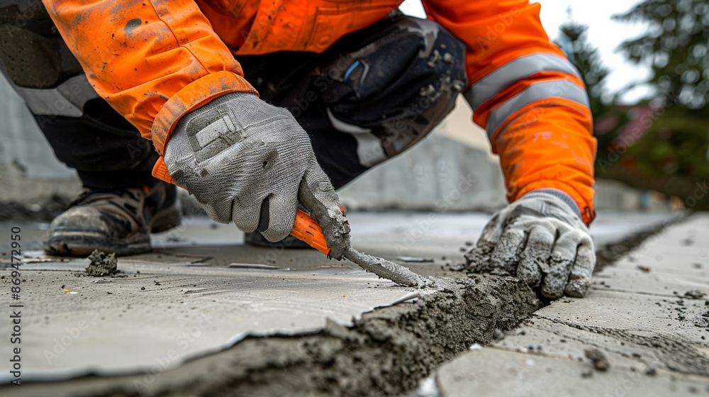 A technician explaining the benefits of using a waterproof sealant for concrete crack repairs to prevent future damage, A technician explaining the benefits of using a waterproof sealant for concrete crack repairs to prevent future damage,