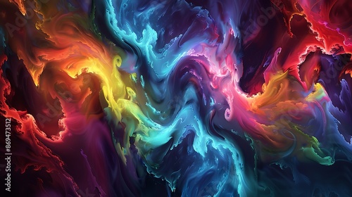 Mesmerizing swirls of vibrant hues cascading across the screen in a visually captivating display.