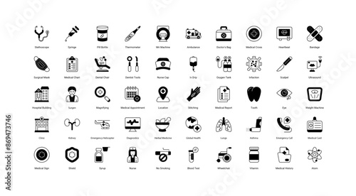 Medical and Healthcare Icon Set