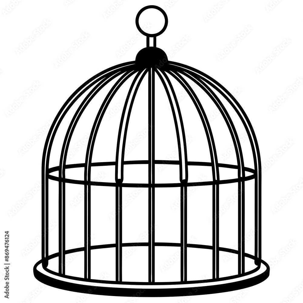 Silhouette of birdcage vector illustration Silhouette of birdcage vector illustration