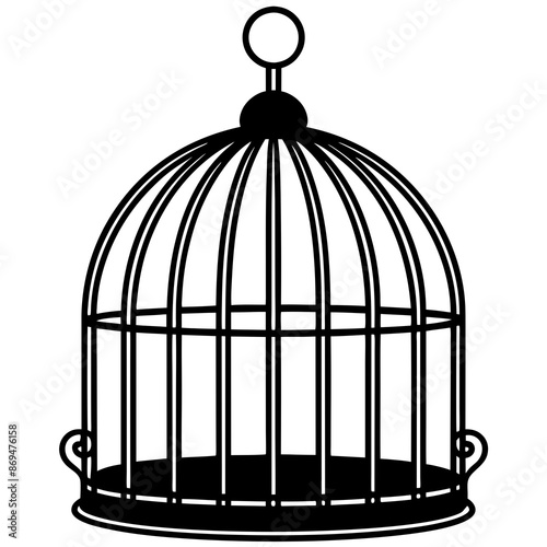 Silhouette of birdcage  vector  illustration  © Sumondesigner_42