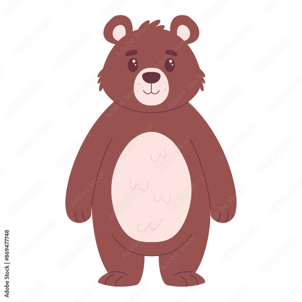 Cute bear, isolated on white, vector illustration Cute bear, isolated on white, vector illustration