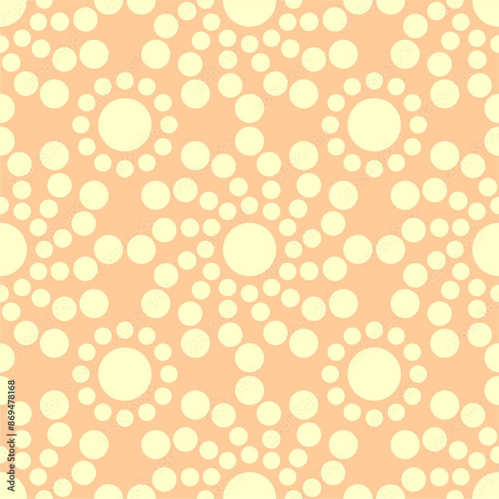 Seamless pattern with polka dot circles vector artistic print for textile paper decor wallpaper background endless creative art	
