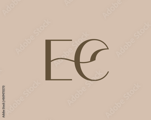 EC letter logo icon design. Classic style luxury initials monogram.