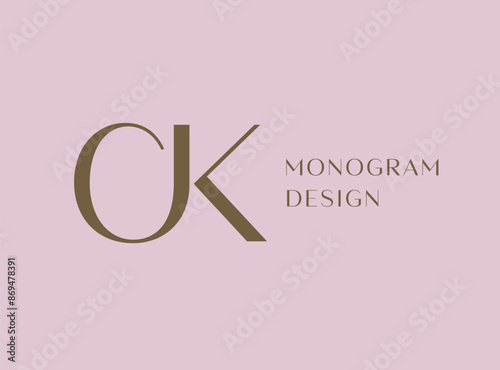 CK letter logo icon design. Classic style luxury initials monogram.