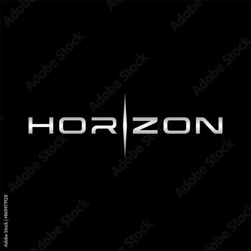 Letter horizon typography wordmark logo