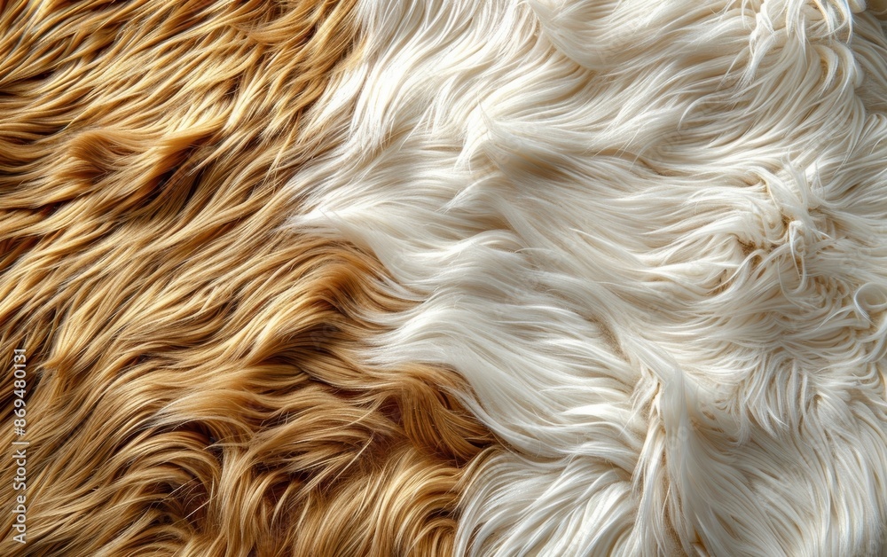 Close-up of soft, textured, orange and white fur, showing intricate details and patterns. Perfect for backgrounds, textures, or animal themes in design. Close-up of soft, textured, orange and white fur, showing intricate details and patterns. Perfect for backgrounds, textures, or animal themes in design.