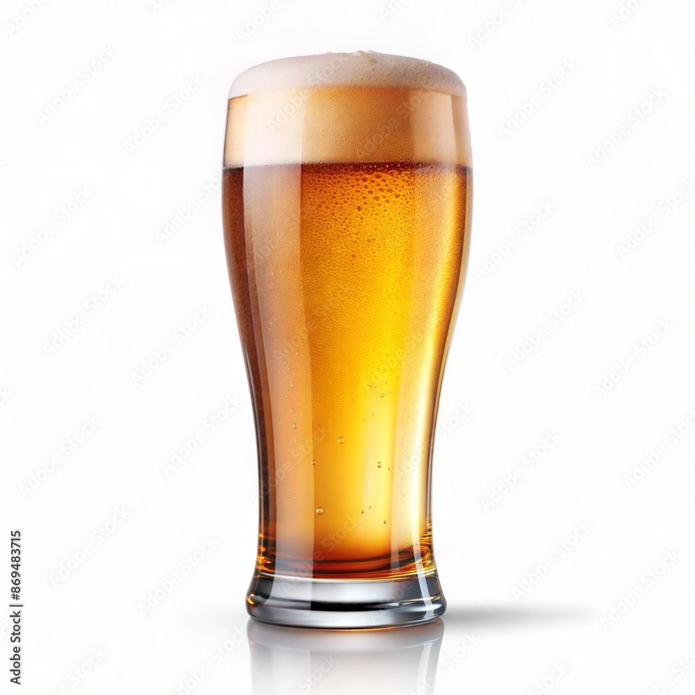 beer in glass on white background beer in glass on white background