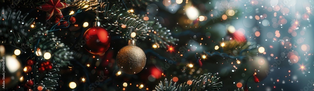 Festive Christmas Tree with Baubles Festive Christmas Tree with Baubles