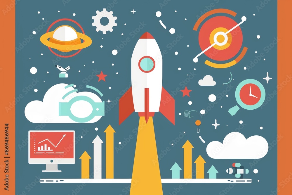 Entrepreneurship, business development and innovation, flat design illustration Entrepreneurship, business development and innovation, flat design illustration