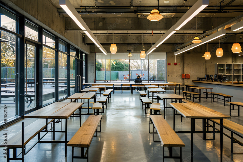 modern school canteen with tables and chairs modern school canteen with tables and chairs