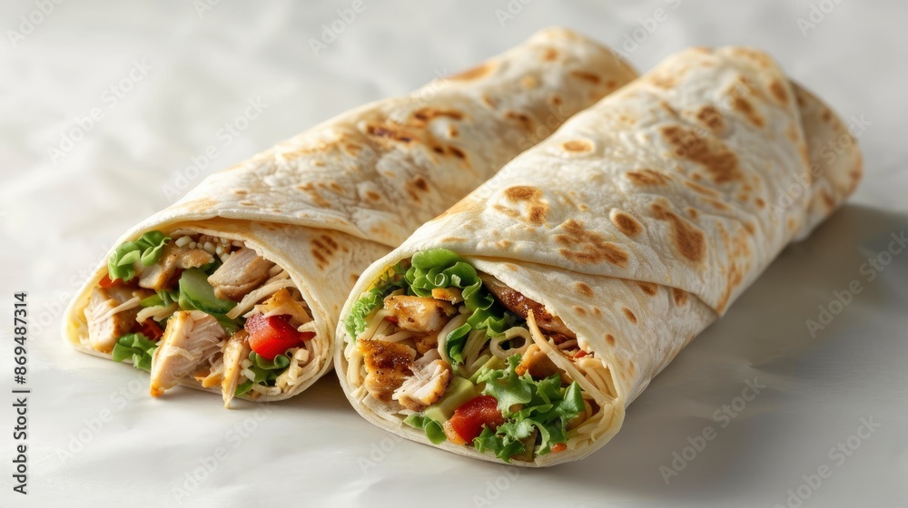 Rolled Tortilla Stuffed With Shredded Chicken, A Flavorful Wrap Rolled Tortilla Stuffed With Shredded Chicken, A Flavorful Wrap