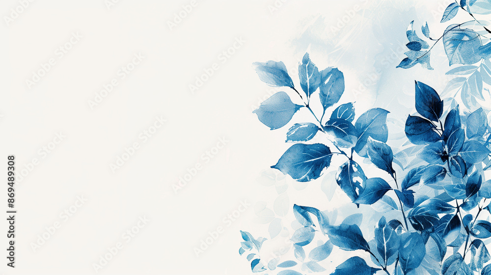 Blue Leaves Background Wallpaper